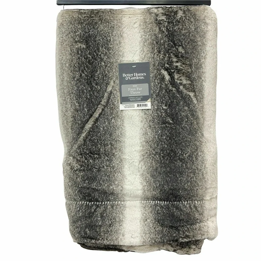 NEW Better Homes & Gardens Blanket Faux Fur & Sherpa Throw 50